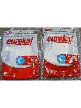 Eureka Type C Vacuum Cleaner Bags New Unused Disposable Two Pack Of 3 - 6 Total